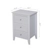 White 3 Drawer Nightstand with Charging Station and 2 USB Ports & 2 Power Outlets