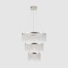 3 Tier Round Ceiling Chandelier with 3024 Clear Octagonal Crystals, Adjustable Light and Height Settings