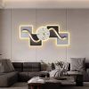 39.4" Large Silent Wall Clock with Built-In LED Light and Modern Abstract Geometric Design