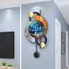 26.4" LED Silent Wall Clock with Multi-Function Display, Voice-Activated, Dual Power Supply and Geometric Design