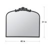 40” Large Arch Classic Design Mirror with Baroque Inspired Frame and Custom Protected Inlaid Glass