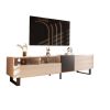 70” TV Entertainment Media Console Center with Drop Down Door, 2 Drawers and 4 Compartments for Ample Storage Space