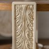 Palace Style Hand-Carved Wooden Coffee Table with Double Layer Storage