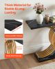 VEVOR 39” Black & Gold Console Table with Intertwined Geometric Metal Base and Rectangle Tabletop