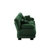 Green Chenille 2 Seater Cloud Couch with Matching Throw & Lumbar Pillows