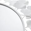 30.5" Eden Gingko Leaf Round White Wall Mirror