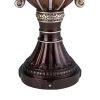 17.5" Bronze Delicata Urn Shaped Decorative Vase with Silver Accents
