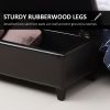 51” Tufted Ottoman Storage Bench with Lift Top Storage and Dark Brown Faux Leather Fabric