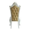 Set of 2, Dining Chairs with Queen Anne Legs, Nailhead Trim and Handcrafted Motif Design in Antique Pearl & Butterscotch Finish