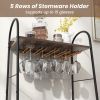 Baker's Rack with Detachable Wine Rack and 5 Rows of Stemware Glass Holders
