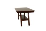Dark Walnut Finish Rectangle Dining Table with Open Bottom Shelf