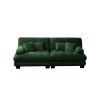 Green Chenille 2 Seater Cloud Couch with Matching Throw & Lumbar Pillows