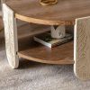 Palace Style Hand-Carved Wooden Coffee Table with Double Layer Storage