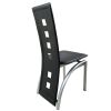 4 Piece Long Backrest Square Hollow Black Dining Chairs