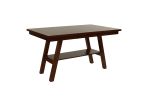 Dark Walnut Finish Rectangle Dining Table with Open Bottom Shelf