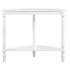 Retro Circular Curved Half-Moon Milk White Console Table with Cloud Design Top and Open Bottom Shelf