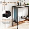 Modern Industrial Console Table with Sintered Stone Tabletop, 2-Tier Design, Anti-Slip Bumpers and Adjustable Foot Pads
