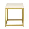 White & Gold Vanity Set with 9 LED Bulbs, Makeup Table, Cushioned Stool, 3 Storage Shelves and 4 Spacious Drawers