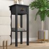 2-Tier Side End Tables, Set of 2 with Top Drawer and Open Bottom Shelf