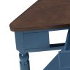 33.8” Small Triangle Corner Table with 3 Tiers, 2 Open Bottom Shelves and 1 Top Drawer