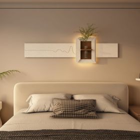 Adjustable 3-Color LED Sandstone Wall Decor with Simulated Plants, 3D Art Sculpture, Glass Vase, and  Remote Control Light