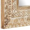 19” Hand Carved Solid Mango Wood Mirror with Color & Grain Variations for Each Mirror
