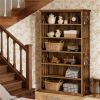 6 Tier Bookshelf Display Storage Rack with Adjustable Shelves, Enclosed Back and Geometric Design Protective Side Guard