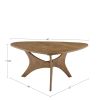 Ink+Ivy Blaze Triangle Wood Coffee Table with Asymmetrical Sculptural Base and Natural Elm Wood Finish