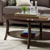 Perth Espresso Oval Coffee Table with Open Bottom Shelf