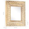 19” Hand Carved Solid Mango Wood Mirror with Color & Grain Variations for Each Mirror