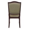 Set of 2 Dark Cherry Finish Dining Chairs, Upholstered Seat and Back with Nailhead Trim