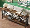 Sofa Table, Industrial Long Sofa Table Behind Couch, Entry Console Table with Storage for Entryway