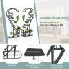 Set of 2, 5 Tier Black Metal Plant Stand with 4 Hanging Hooks for Multiple Plants  and Heart Shaped Design When Combined