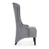 Velvet Wide High-Backrest Accent Chair with Soft Padded Seating Area & Wooden Legs
