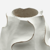 15.5" White Handcrafted Wooden Decorative Flower Vase