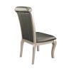 7 Piece Dining Set, 1 Rectangle Table with Extension Leaf, 6 Side Chairs, Crystal Button Tufted Back and Antique Cabriole Legs