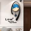 24.8" Multi-Color Modern Acrylic Wall Decor Clock with Unique Pendulum Swing Design, Silent Movement, Matte Textured Surface and Arabic Numbers