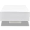 Rectangular White Coffee Table with High Gloss Finish and Sturdy Base
