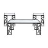 3 Piece Table Set, 1 Coffee Table & 2 End Tables with White Marble Print Tempered Glass Tops and Black Metal Finish Base