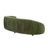 92” Modern Design Curved Shaped Sofa Couch with Green Pleated Upholstered Fabric and Spacious Seating