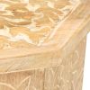 Handcarved Design Solid Mango Wood End Table