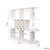 Large Wall Mounted 3 Tier Rustic Bottle Wine Rack with Storage Rack and Wine Glass Holder