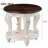 3 Piece Coffee Table Set with Antique Design, Floral Carvings, Chip Distressed Look and Two Tone Finish