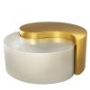 Ying Yang Modern & Contemporary Style 2 Piece Coffee Table with Iron Sheet Frame and Gold & Silver Finish
