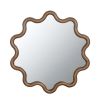 31" x 30" Wooden Accent Mirror with Unique Wavy Frame