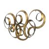 38.5” Seretha Gold Leaf Iron Wall Decor with Abstract Design and Round Geometric Shape