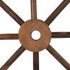 24” 2 Piece Old Western Style Garden Art Wall Decor with Brown Wooden Wagon Wheel Design