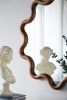 31" x 30" Wooden Accent Mirror with Unique Wavy Frame