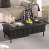 3 In 1 Lift-Top Table with Foldable Top, Coffee Table, Workstation or Dining Table, 2 Side Drawers and Hidden Storage Compartments