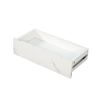 16.93” LED White Modern Coffee Table with Remote Control, 2 Tiers, 1 Top Storage Drawer and Pedestal Base